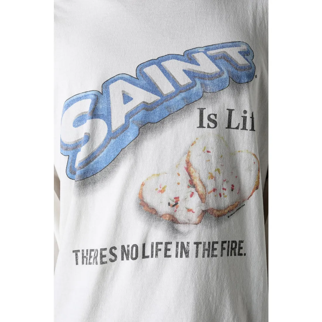 SAINT Mxxxxxx HEART COOKIES L/S TEE/WHT Love Oreo printed long sleeves Off-white S-XL Customized co-branded main mark/wash mark Correct version Ready-made garments washed and distressed VINTAGE feeling Top-notch printing technology Perfect restoration